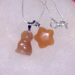 Boho Hippie Agate Cat and Star Silver 24” Neck…